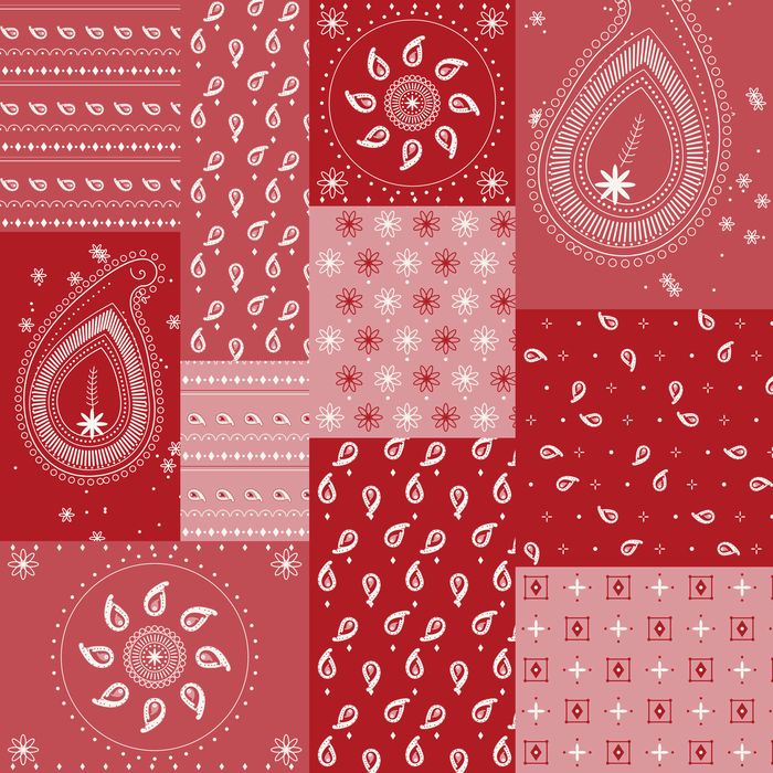 PATCHWORK BANDANA 01 ROUGE...
