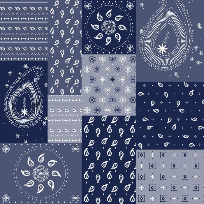 PATCHWORK BANDANA 02 MARINE...