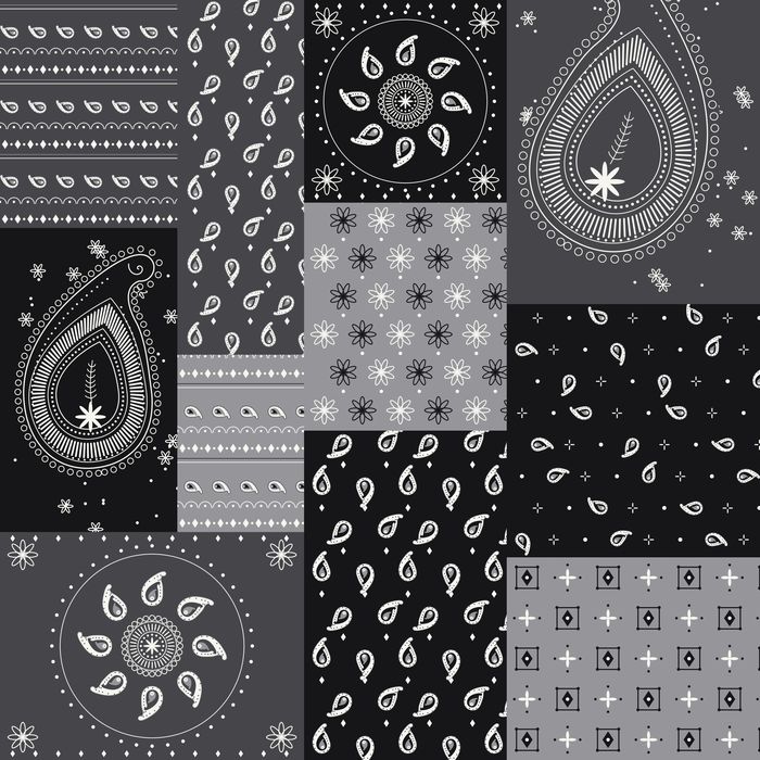 PATCHWORK BANDANA 03 NOIR...
