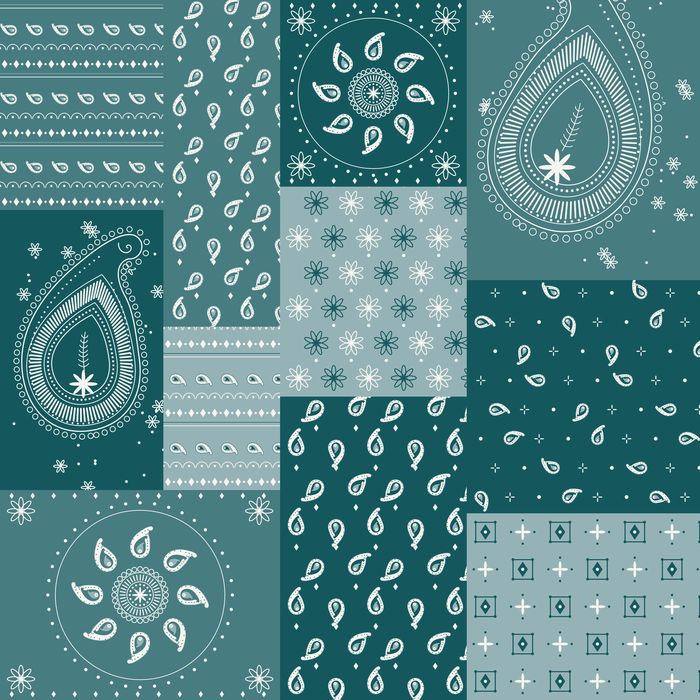 PATCHWORK BANDANA 06 TEAL...