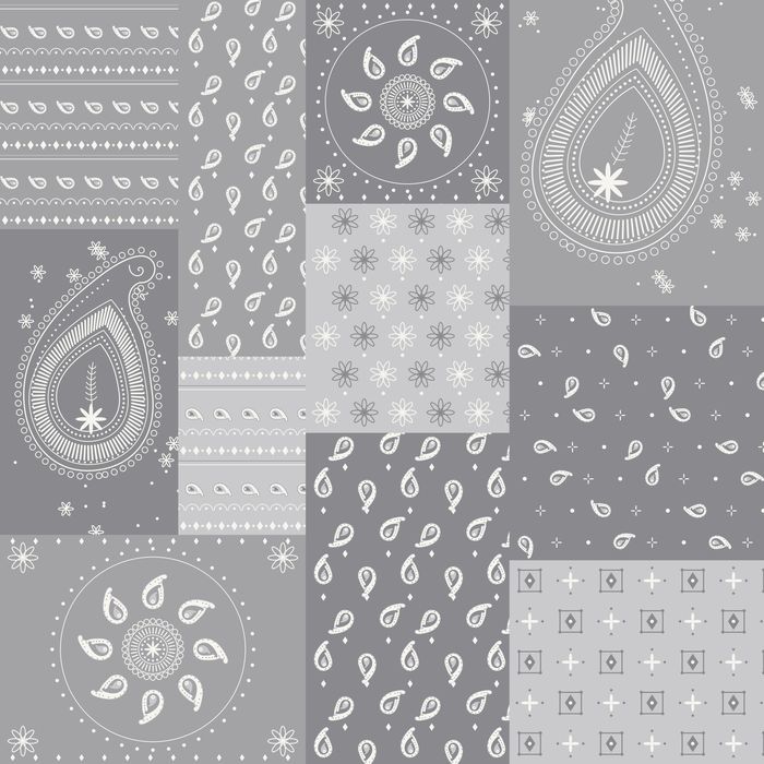 PATCHWORK BANDANA 11 GRIS...