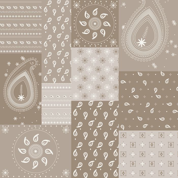 PATCHWORK BANDANA 12 TAUPE...