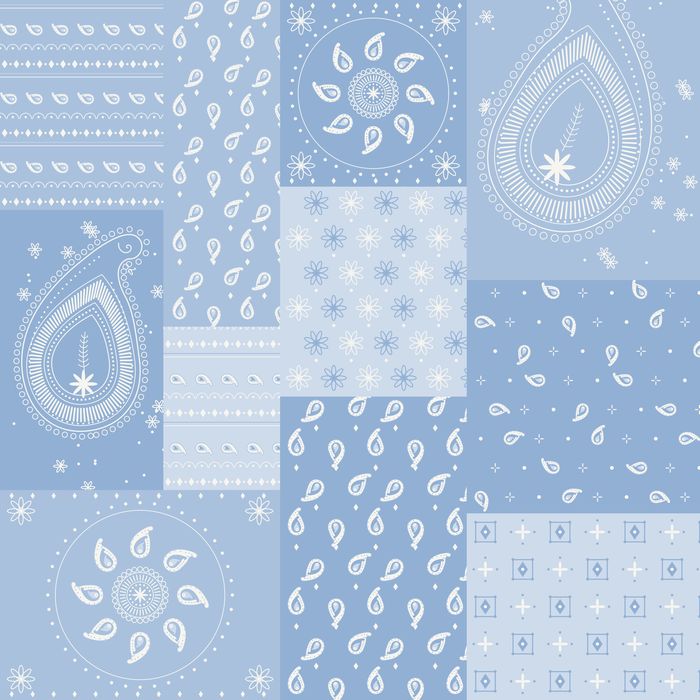 PATCHWORK BANDANA 13 BLEU...
